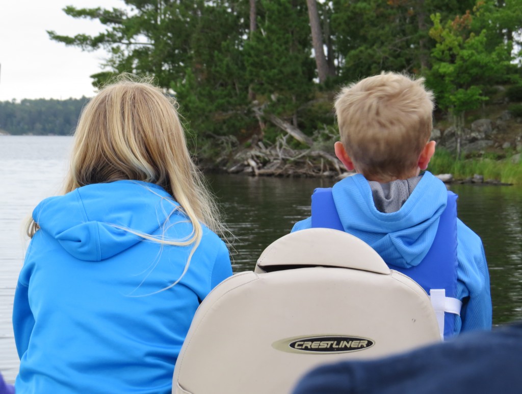 Evan and cousin Iris scanning the trees for Bald Eagles