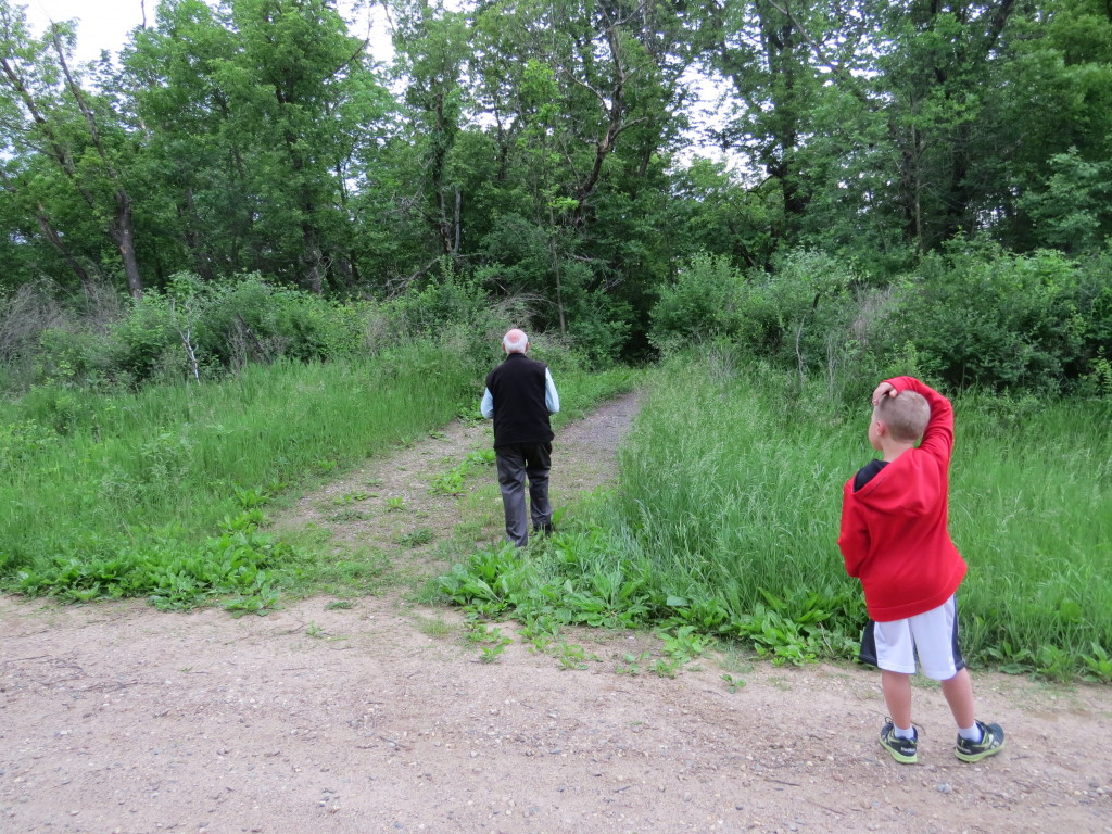 Evan birding with Minnesota birding legend, Bob Janssen